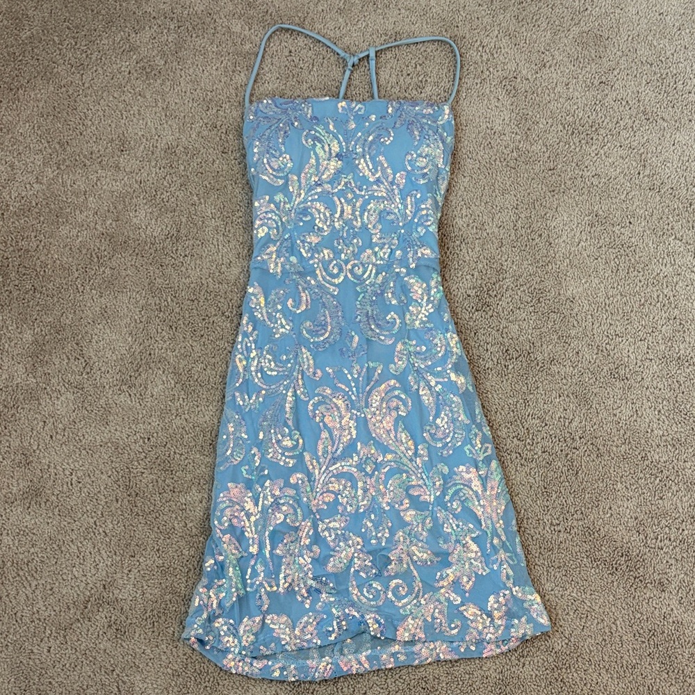 Windsor Blue Sequin Mini Dress